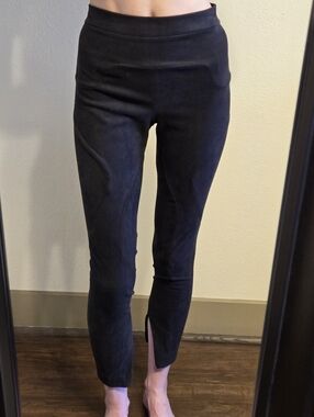 Robert Rodriguez Designer Black High-Rise Faux Suede Pants 2